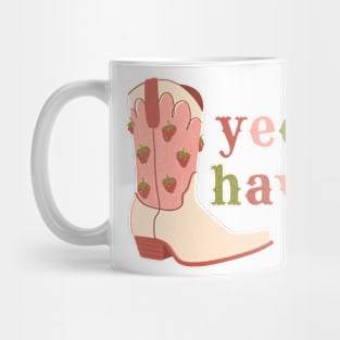 Yee Haw Pink Strawberry Cowboy Boot Mug